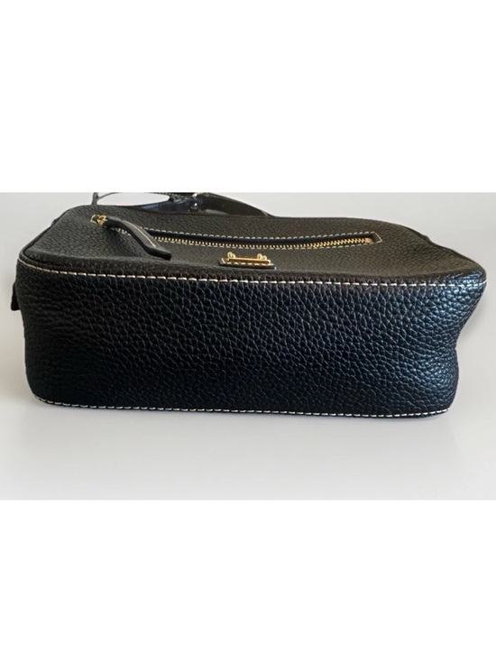 Dooney & Bourke Black Pebble Grain Leather Camera Zip Crossbody Bag Handbag